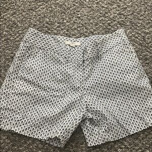 LOFT Black and White Geometric Shorts